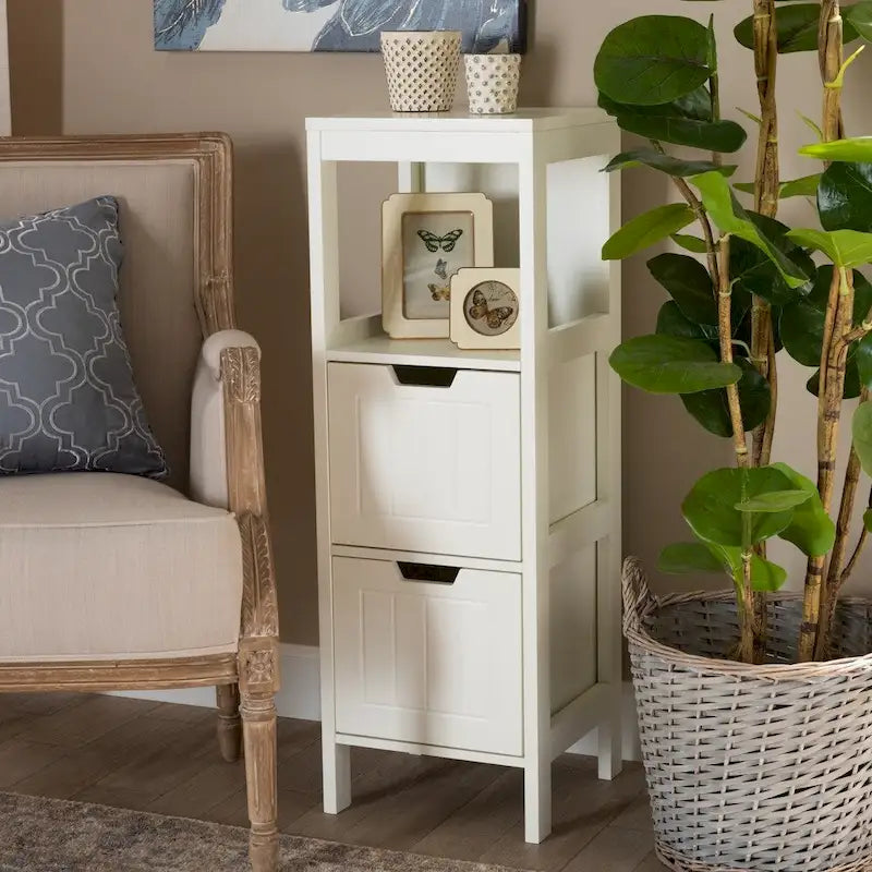 Reuben Cottage and Farmhouse 2-Drawer Storage Cabinet