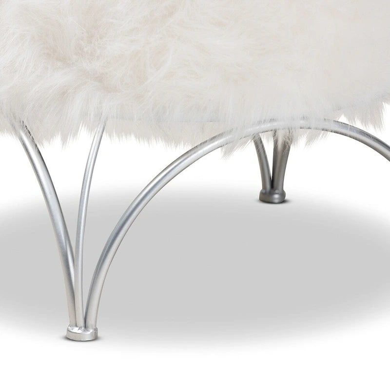 Silver Orchid Coburn Modern and Contemporary Upholstered Ottoman