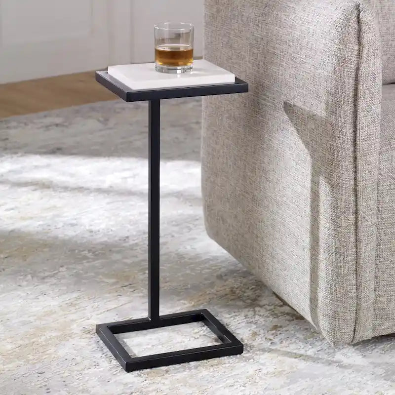 White Martini End Table - 8D x 10W x 23H