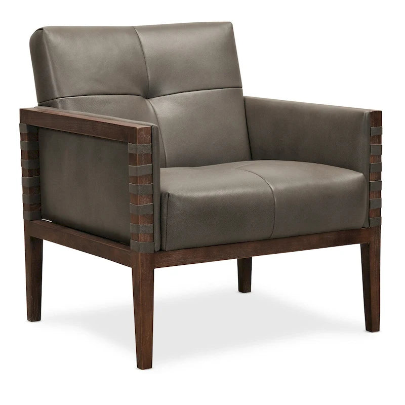 Hooker Furniture Carverdale 31 Wide Wood Framed Leather Upholstered