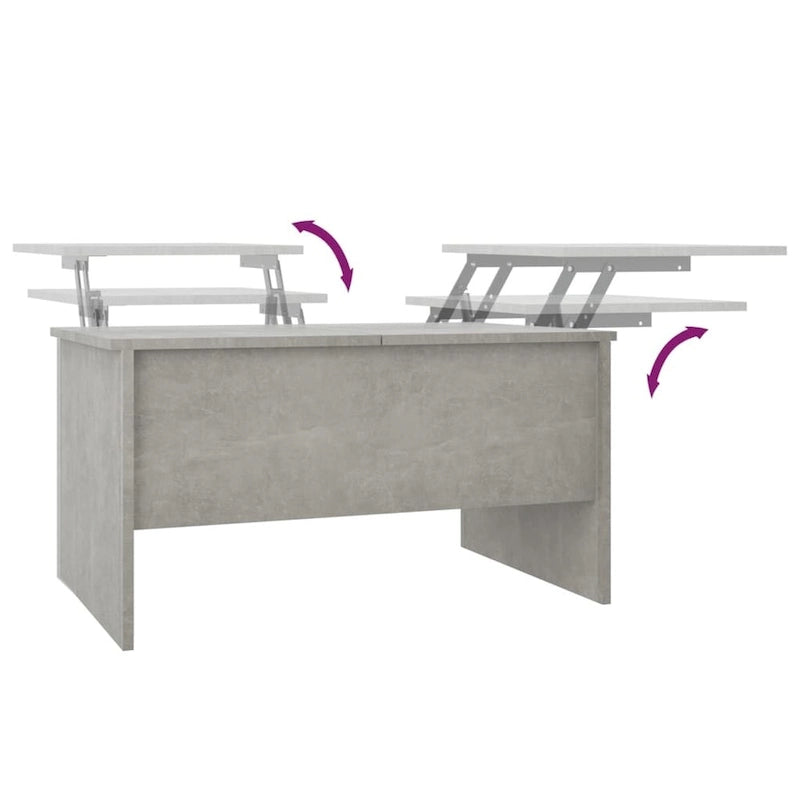 vidaXL Coffee Table Lift Top End Table Accent Side Sofa Table Engineered Wood - 31.5 x 19.7 x 16.7