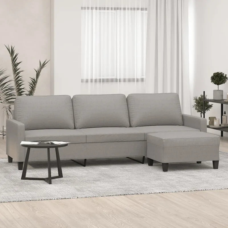 vidaXL Sofa Chair with Footstool Accent Upholstered Living Room Chair Fabric