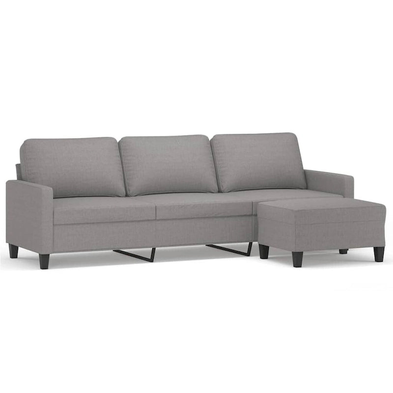 vidaXL Sofa Chair with Footstool Accent Upholstered Living Room Chair Fabric