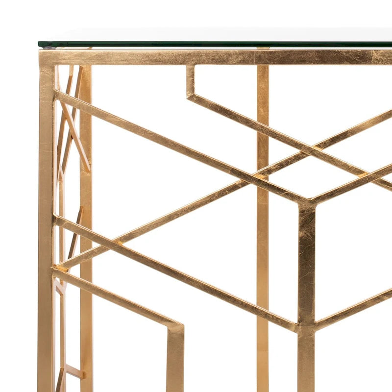 SAFAVIEH Couture Corrine Gold Leaf Console Table - 47 W x 15.5 L x 30 H - 47Wx16Dx30H