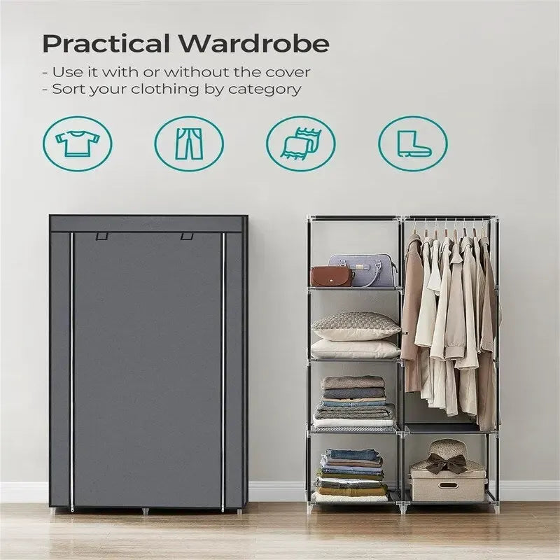 Clothes Storage Organizer with 6 Shelves - 17.7D x 34.6W x 66.1H