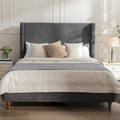 Tall Headboard Upholstered Bed Elegant Simplicity Bedroom Bed