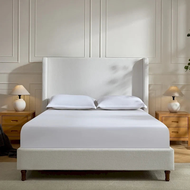 Tall Headboard Upholstered Bed Elegant Simplicity Bedroom Bed