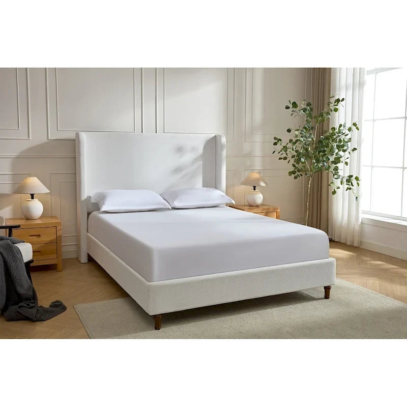 Tall Headboard Upholstered Bed Elegant Simplicity Bedroom Bed
