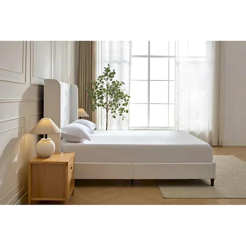 Tall Headboard Upholstered Bed Elegant Simplicity Bedroom Bed