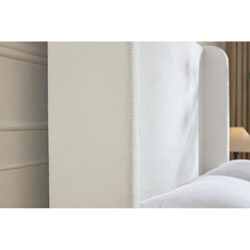 Tall Headboard Upholstered Bed Elegant Simplicity Bedroom Bed
