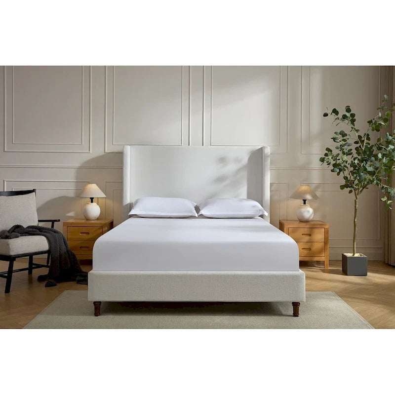 Tall Headboard Upholstered Bed Elegant Simplicity Bedroom Bed