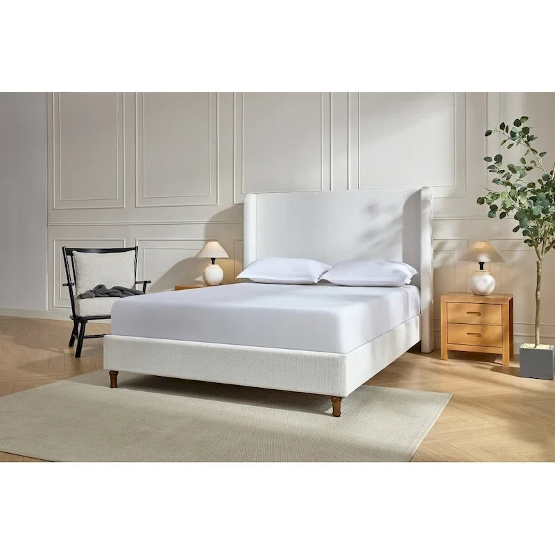 Tall Headboard Upholstered Bed Elegant Simplicity Bedroom Bed