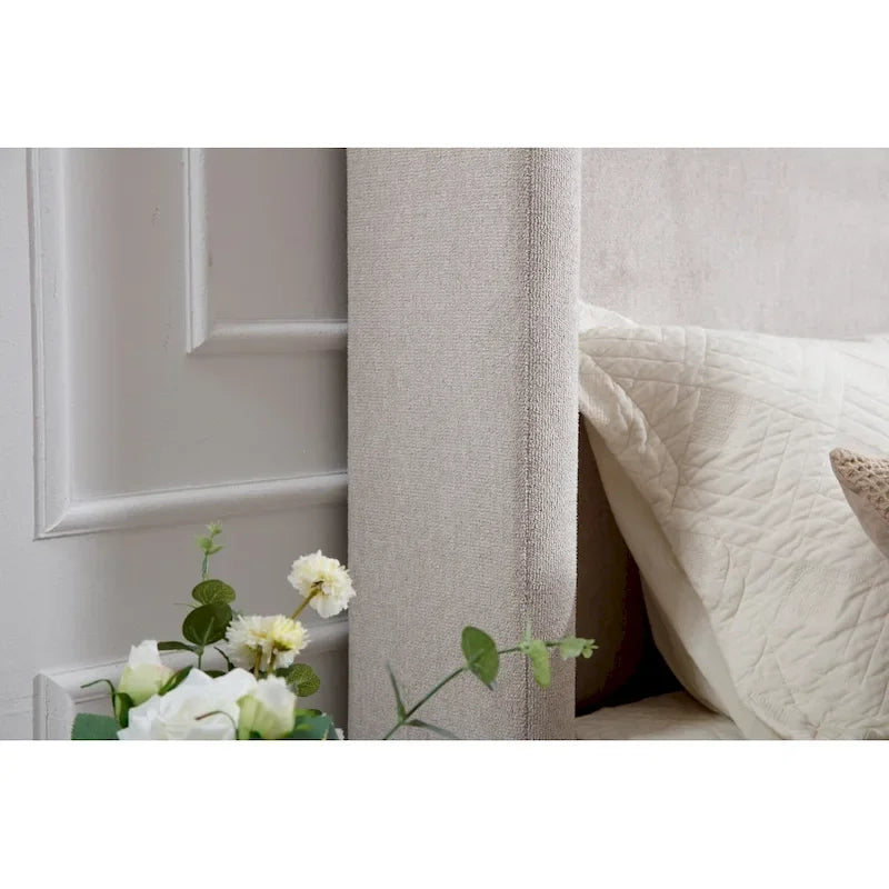 Tall Headboard Upholstered Bed Elegant Simplicity Bedroom Bed