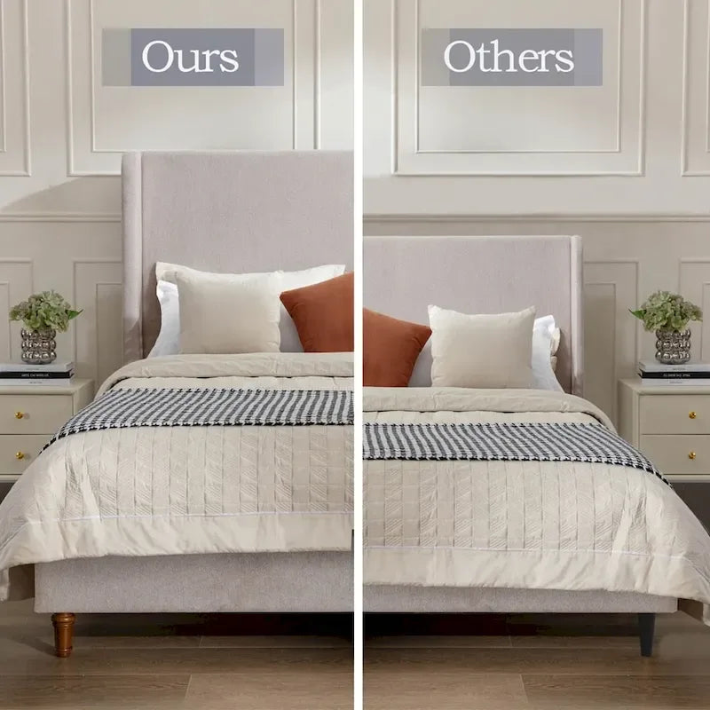 Tall Headboard Upholstered Bed Elegant Simplicity Bedroom Bed