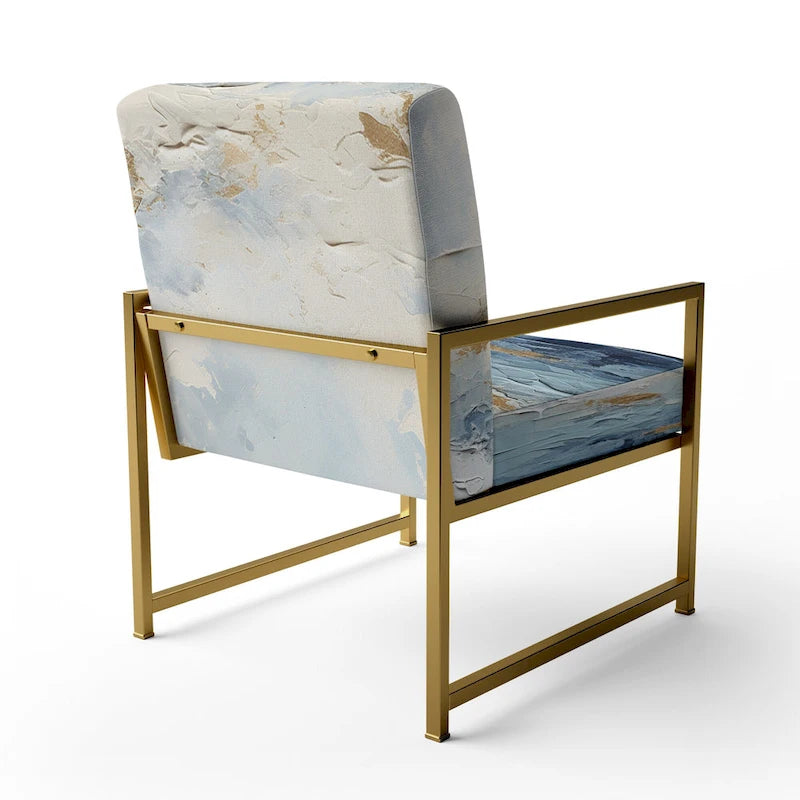 Designart Beach Scandinavian Solitude III Upholstered Abstract Accent Chair and Nautical & Coastal Arm Chair - Multiple Color