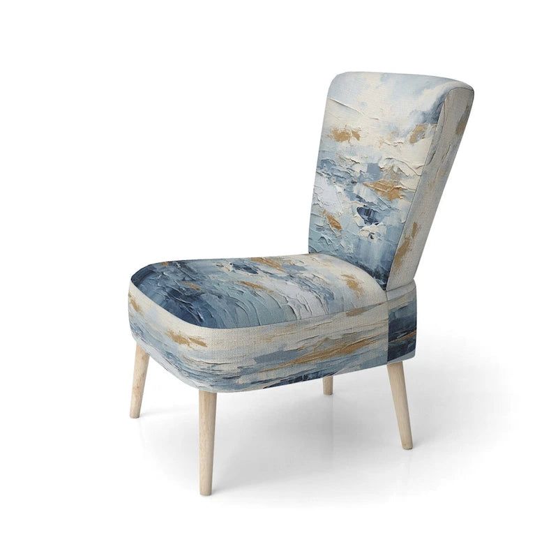 Designart Beach Scandinavian Solitude III Upholstered Abstract Accent Chair and Nautical & Coastal Arm Chair - Multiple Color