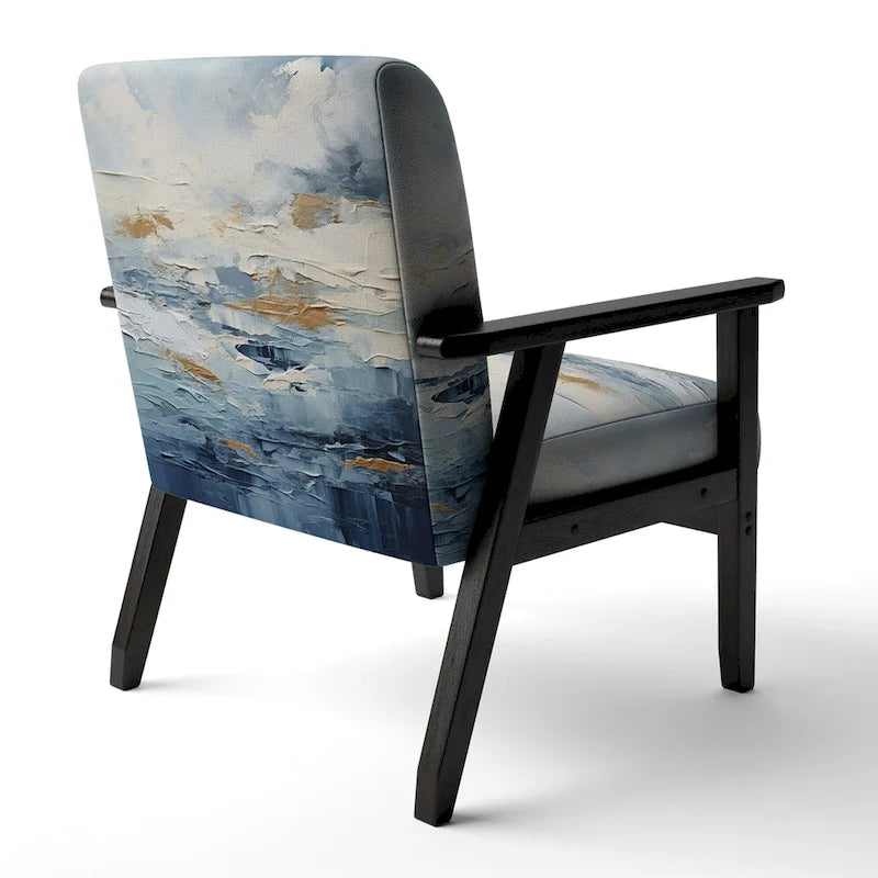 Designart Beach Scandinavian Solitude III Upholstered Abstract Accent Chair and Nautical & Coastal Arm Chair - Multiple Color
