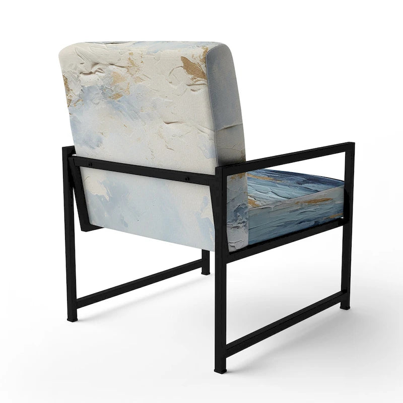 Designart Beach Scandinavian Solitude III Upholstered Abstract Accent Chair and Nautical & Coastal Arm Chair - Multiple Color