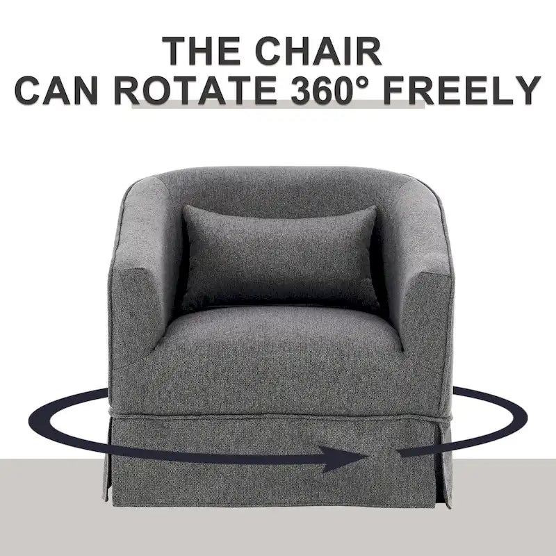 Swivel Barrel Chair With Ottoman