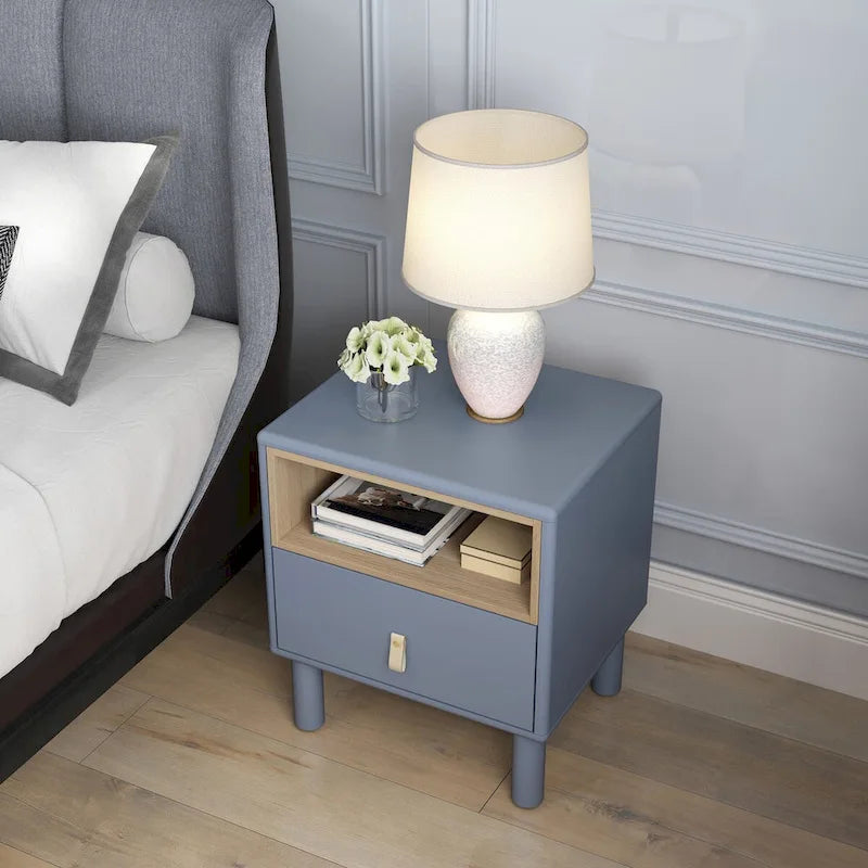 Single drawer bedside table,wooden bedside table, bedside table with drawer, compact bedside table, Nordic style bedside table