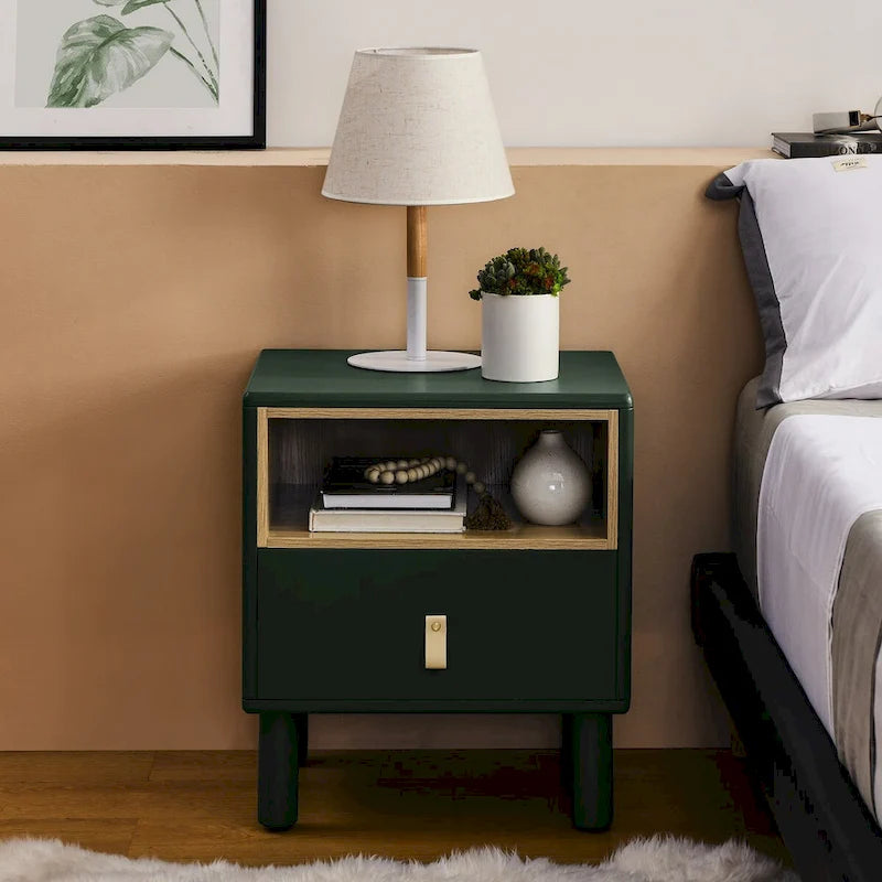 Single drawer bedside table,wooden bedside table, bedside table with drawer, compact bedside table, Nordic style bedside table