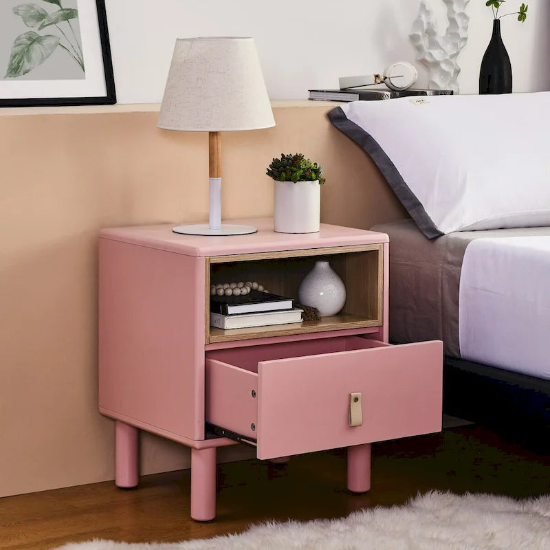 Single drawer bedside table,wooden bedside table, bedside table with drawer, compact bedside table, Nordic style bedside table