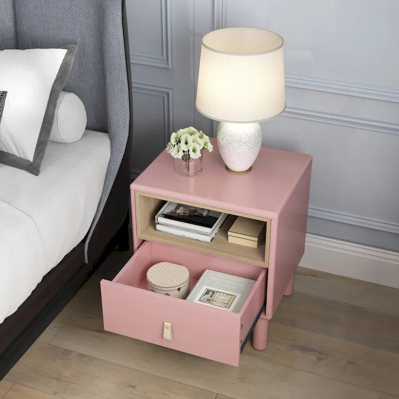 Single drawer bedside table,wooden bedside table, bedside table with drawer, compact bedside table, Nordic style bedside table