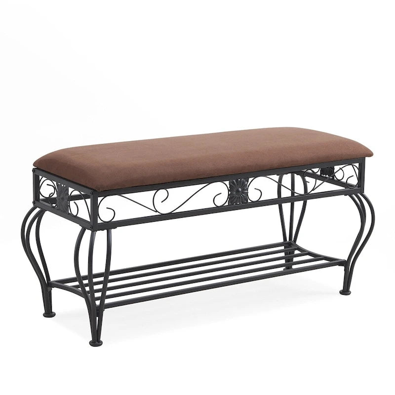 Industrial Multipurpose Entryway Upholstered Shoe Rack Bench