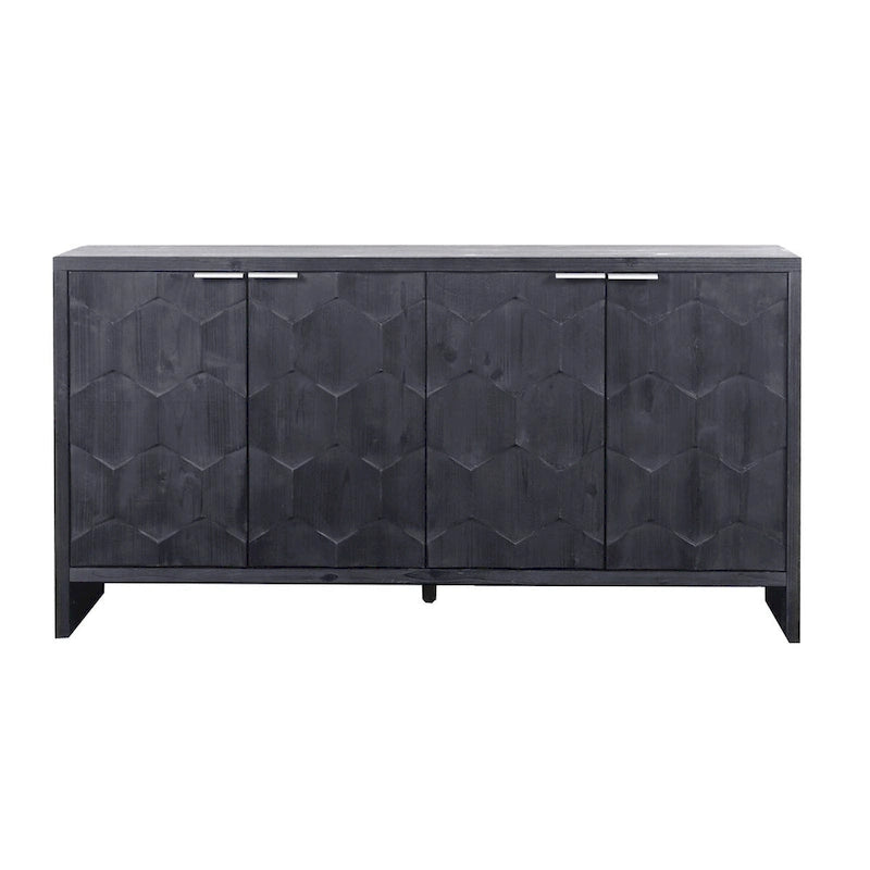 Accent Cabinet Farmhouse Style 4 Door Wooden Cabinet Sideboard Buffet Server Cabinet Storage Cabinet, for Living Room