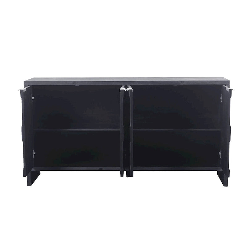 Accent Cabinet Farmhouse Style 4 Door Wooden Cabinet Sideboard Buffet Server Cabinet Storage Cabinet, for Living Room