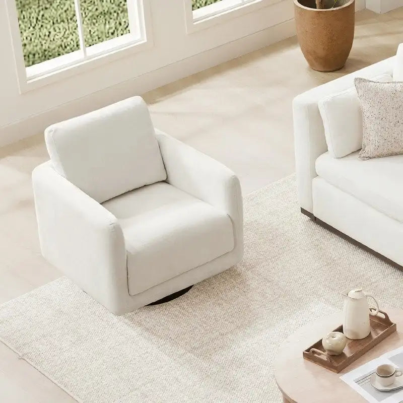Rebecca Swivel Accent Chair Armchair with Back Cushion