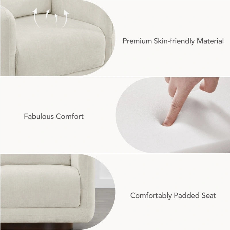 Rebecca Swivel Accent Chair Armchair with Back Cushion