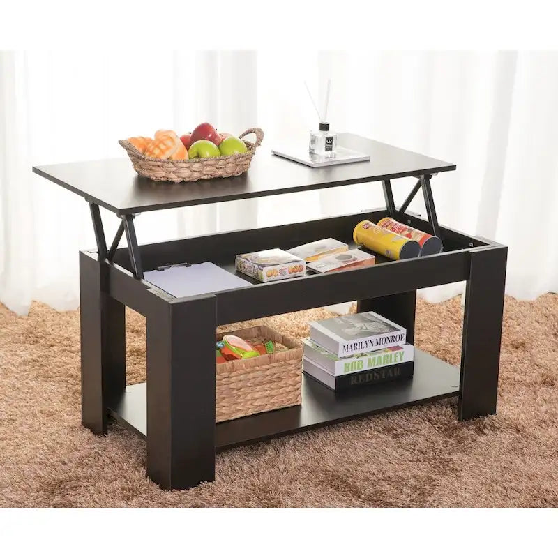 Modern Wood Coffee Table with Lift Tabletop