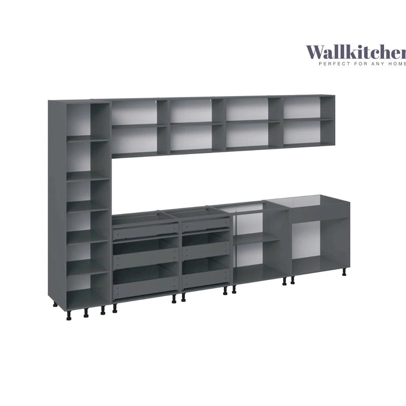 Kitchen Elegant Collection Natural Teak & Black Color Base Size 11Ft Wide - 135x24