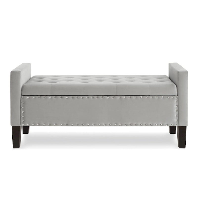 GEITIN Upholstered Tufted Button Storage Bench with Nails Trim