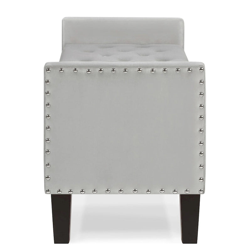 GEITIN Upholstered Tufted Button Storage Bench with Nails Trim