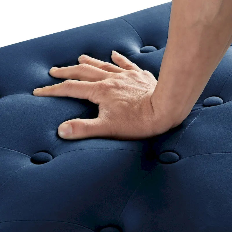 GEITIN Upholstered Tufted Button Storage Bench with Nails Trim