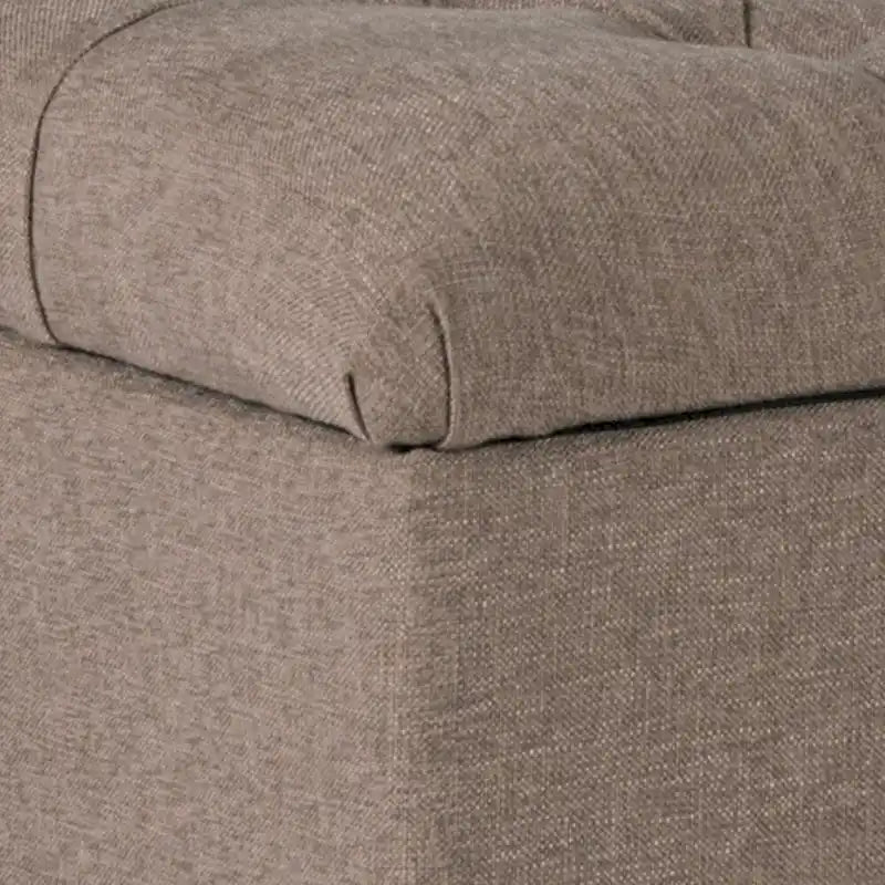 Textured Fabric Upholstered Tufted Wooden Bench With Hinged Storage, Brown