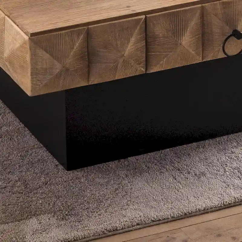 41.73 Square Retro Coffee Table with 2 Drawers