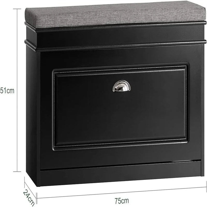 Shoe Cabinet with Flip-Drawer - 9.45D x 29.53W x 20.08H