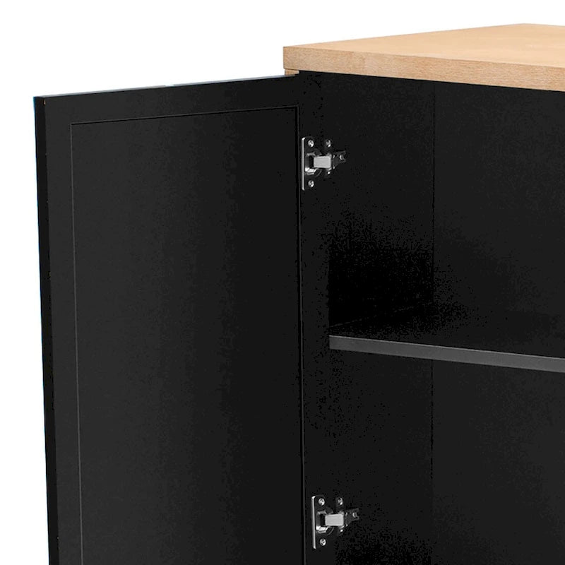 Modern Elegant Wooden Sideboard with Three Mirrored Cabinets Doors