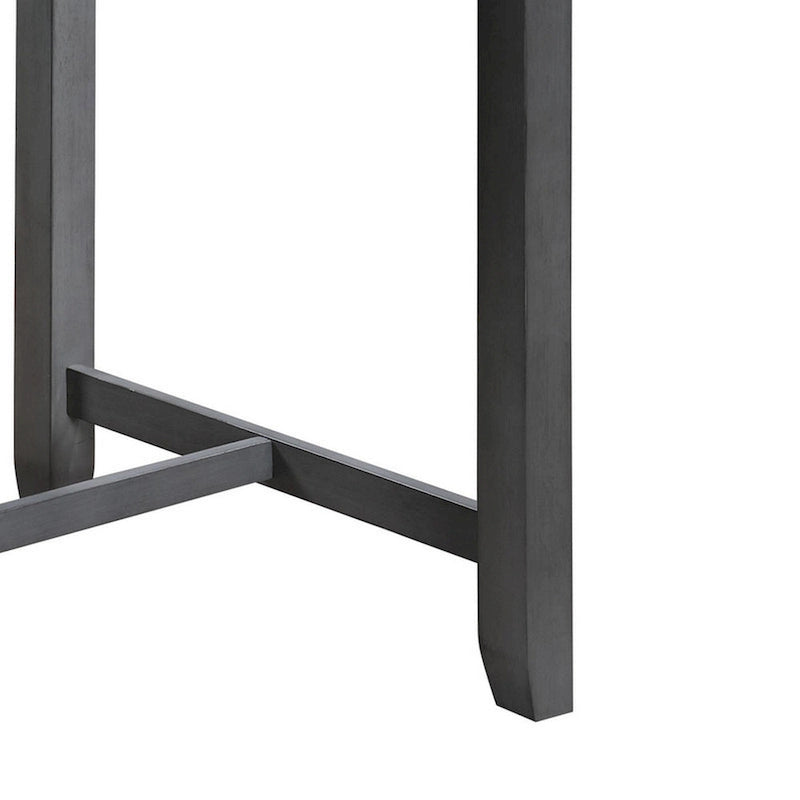 Ham 36 Inch Counter Height Small Dining Table with Shelves, USB Port, Gray