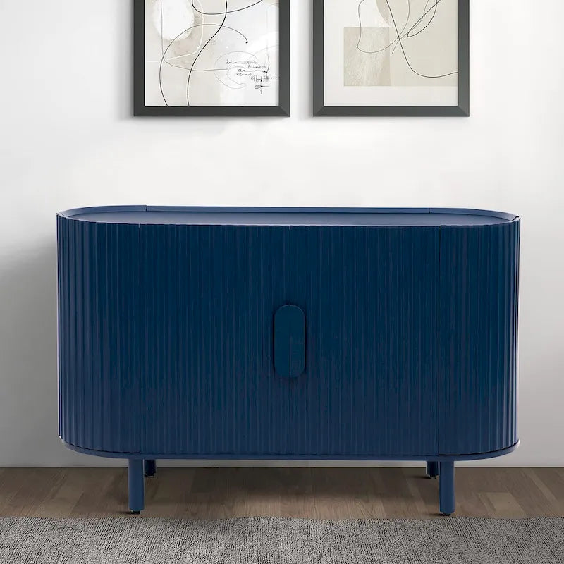 Modern Stylish Wooden Sideboard with Vertical Stripes Cabinet Doors