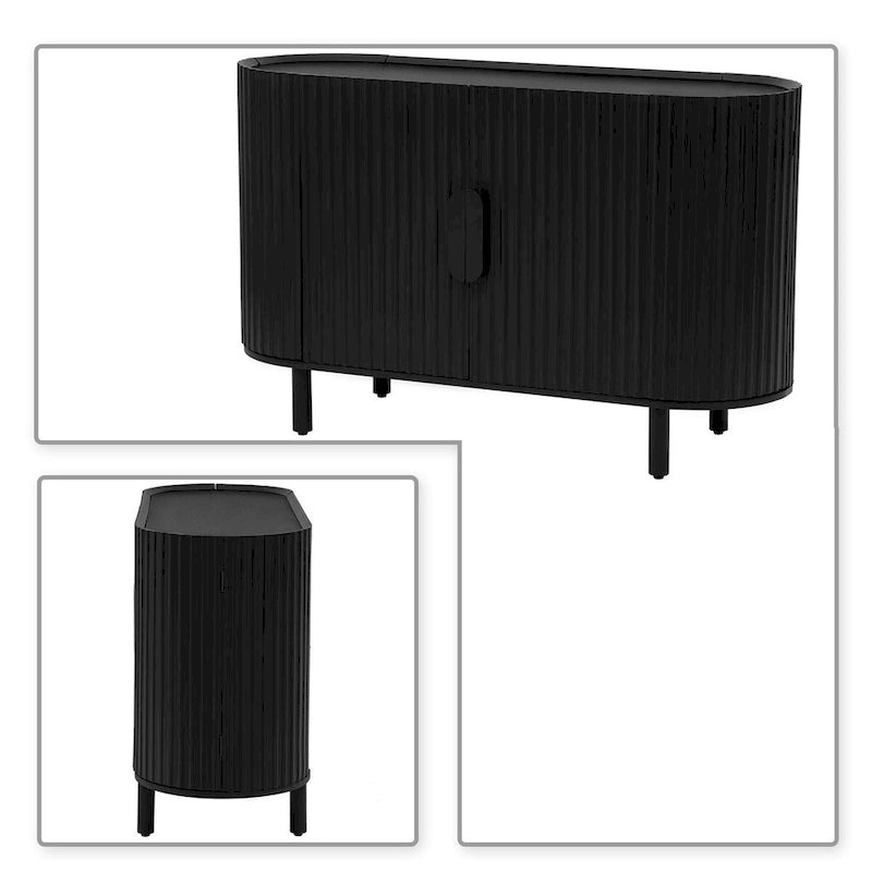 Modern Stylish Wooden Sideboard with Vertical Stripes Cabinet Doors