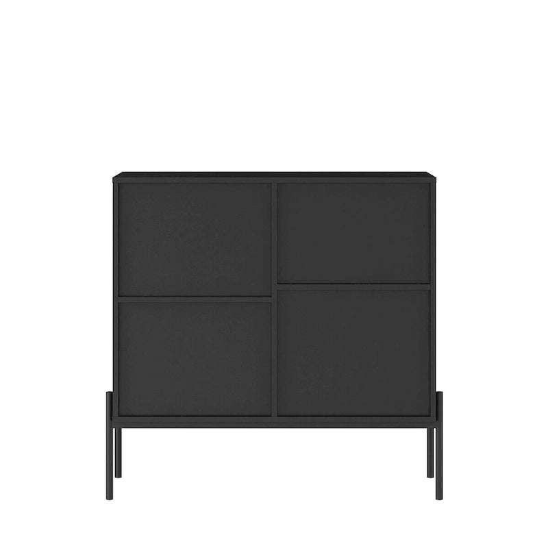 Sideboards Buffets Cabinet Home Coffee Bar Cabinet,with Drawers,2 Cabinets and 6-Bottle Wine Rack for Living Room(Black)