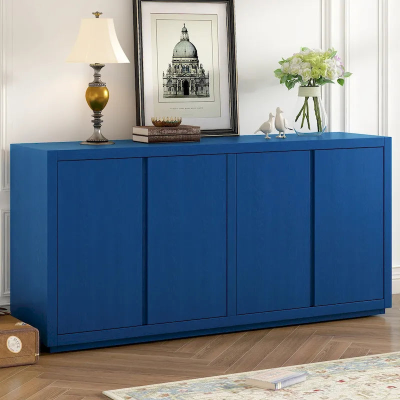 Distinctive Features of a Four-Door Cabinet Sideboard with Ash Veneer suitable for Hallway, Entryway, Living Room