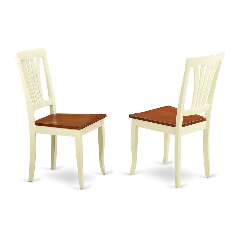 East West Furniture 7 Piece Dining Set- a Dining Table with Butterfly Leaf and 6 Kitchen Chairs, 42x78 Inch, Buttermilk & Cherry