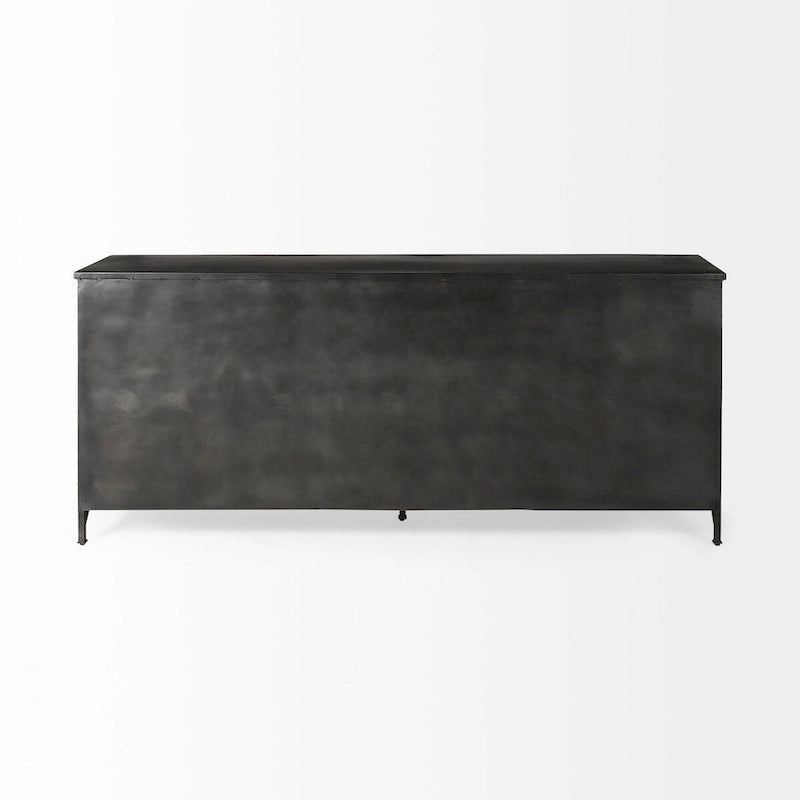 Poppy I Black Metal w/Glass Door Sideboard - 79.0L x 16.0W x 33.0H