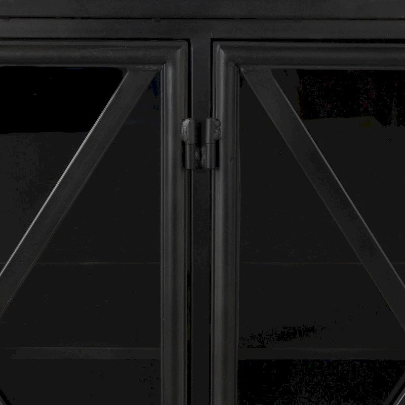 Poppy I Black Metal w/Glass Door Sideboard - 79.0L x 16.0W x 33.0H