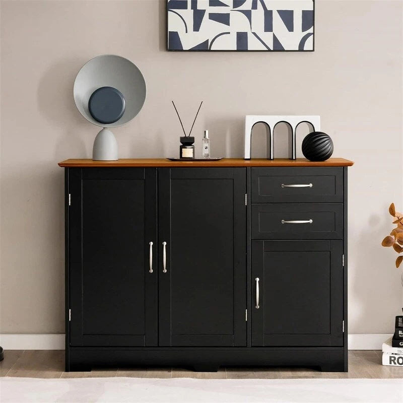 Kitchen Sideboard with Storage Cabinets & Drawers - 16D x 43.5W x 31H